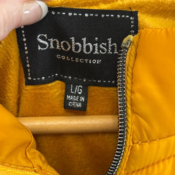 Yellow Quilted Puffer Vest with High Collar - Picture 3 of 4